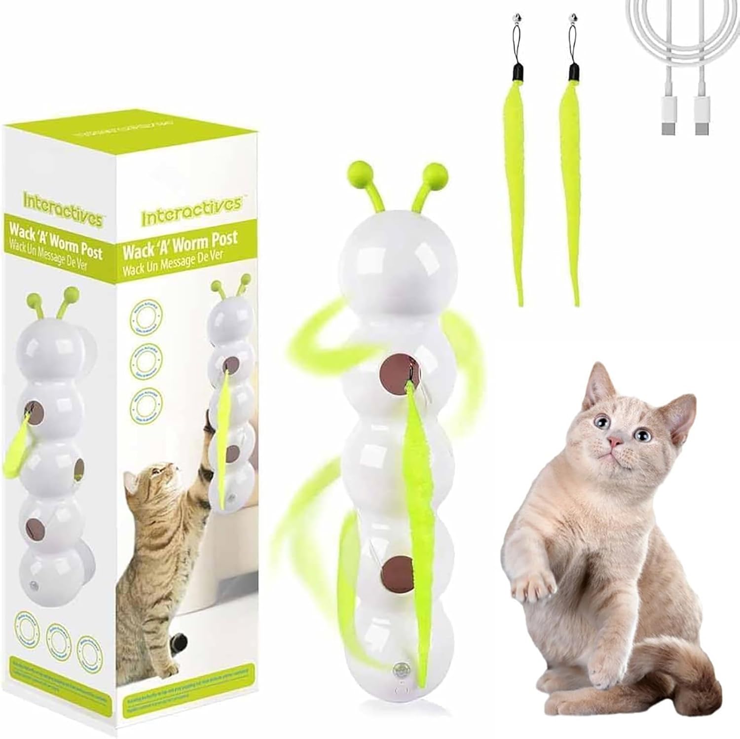 Whirlie Smart Motion Cat Toy with Worm Design