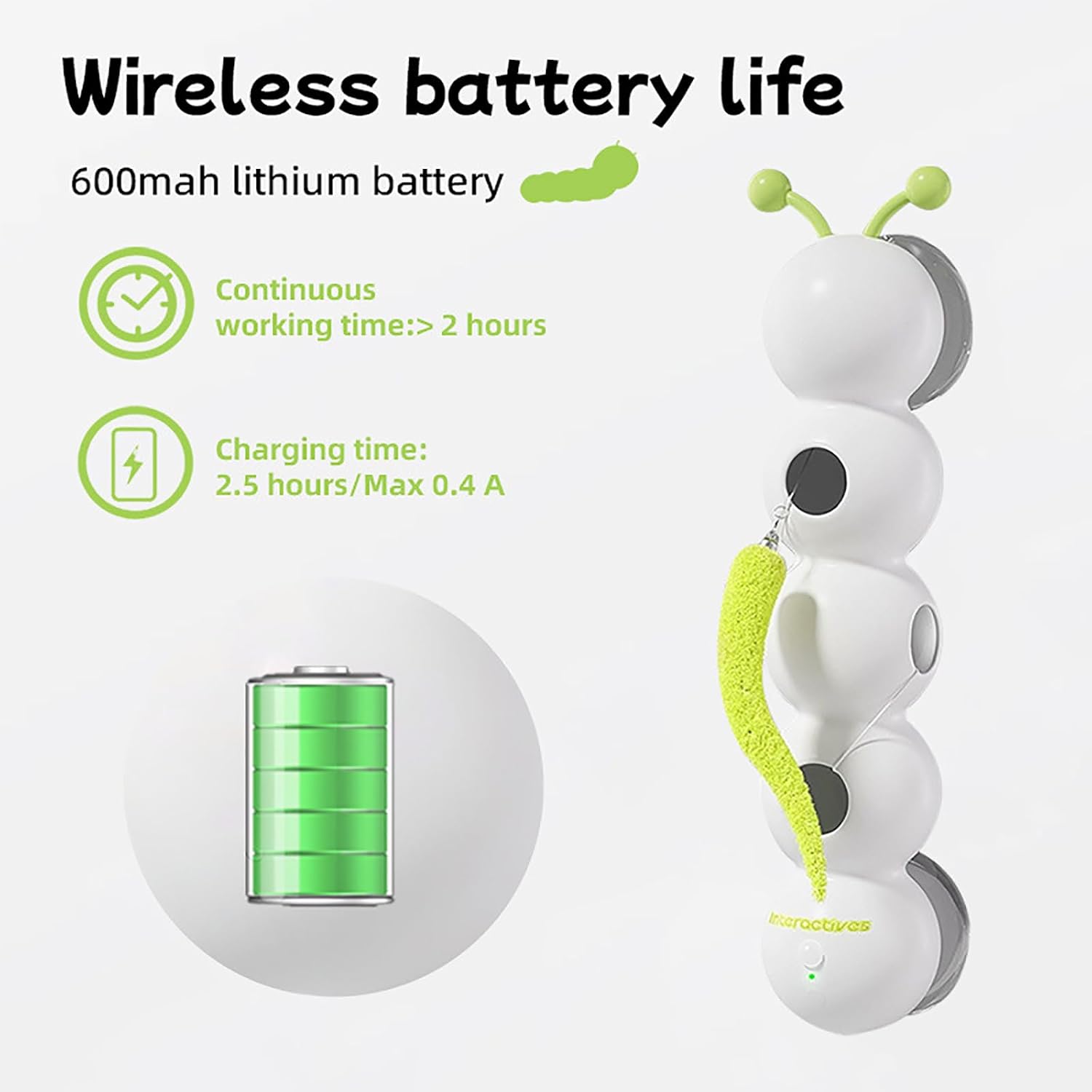 Whirlie Smart Motion Cat Toy with Worm Design